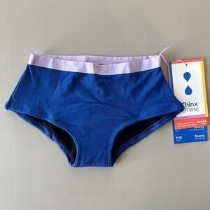 Thinx (BTWN) Shorty Period Underwear for Teens Super Cotton Size 9-10 Blue